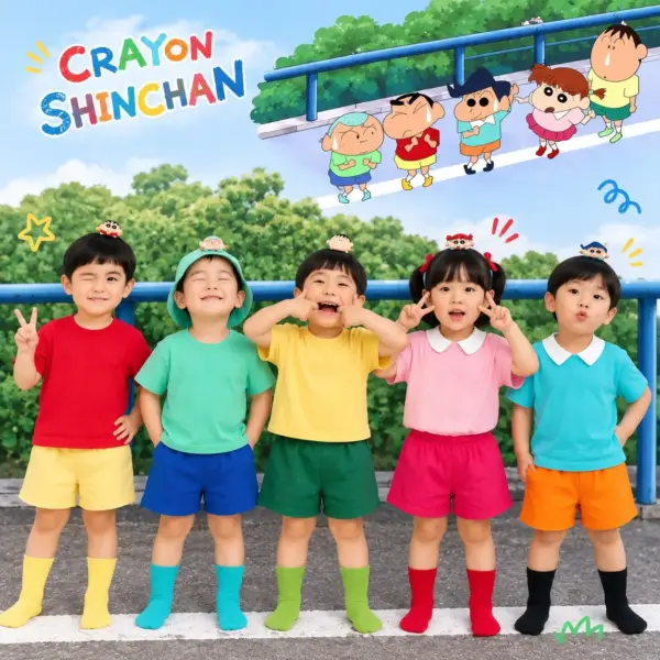 S__240992265_0 <b>uhorang套裝</b>짱구감성 떡잎방범대 반팔 상하복80-120cm