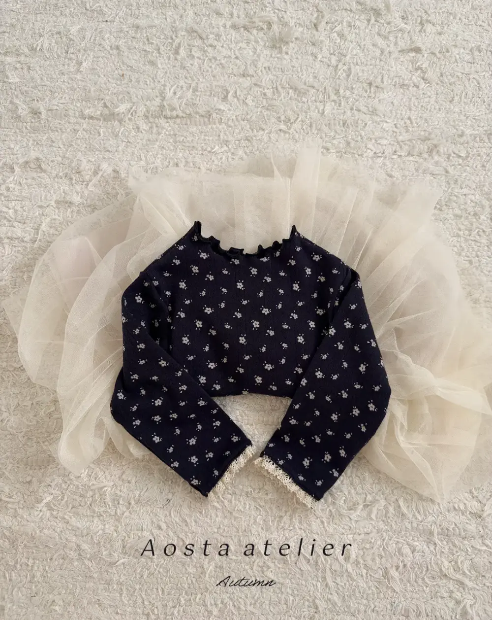 까멜리아원피스 네이비꽃1 <b>Aosta洋裝</b>Autumn 까멜리아원피스 60-115cm