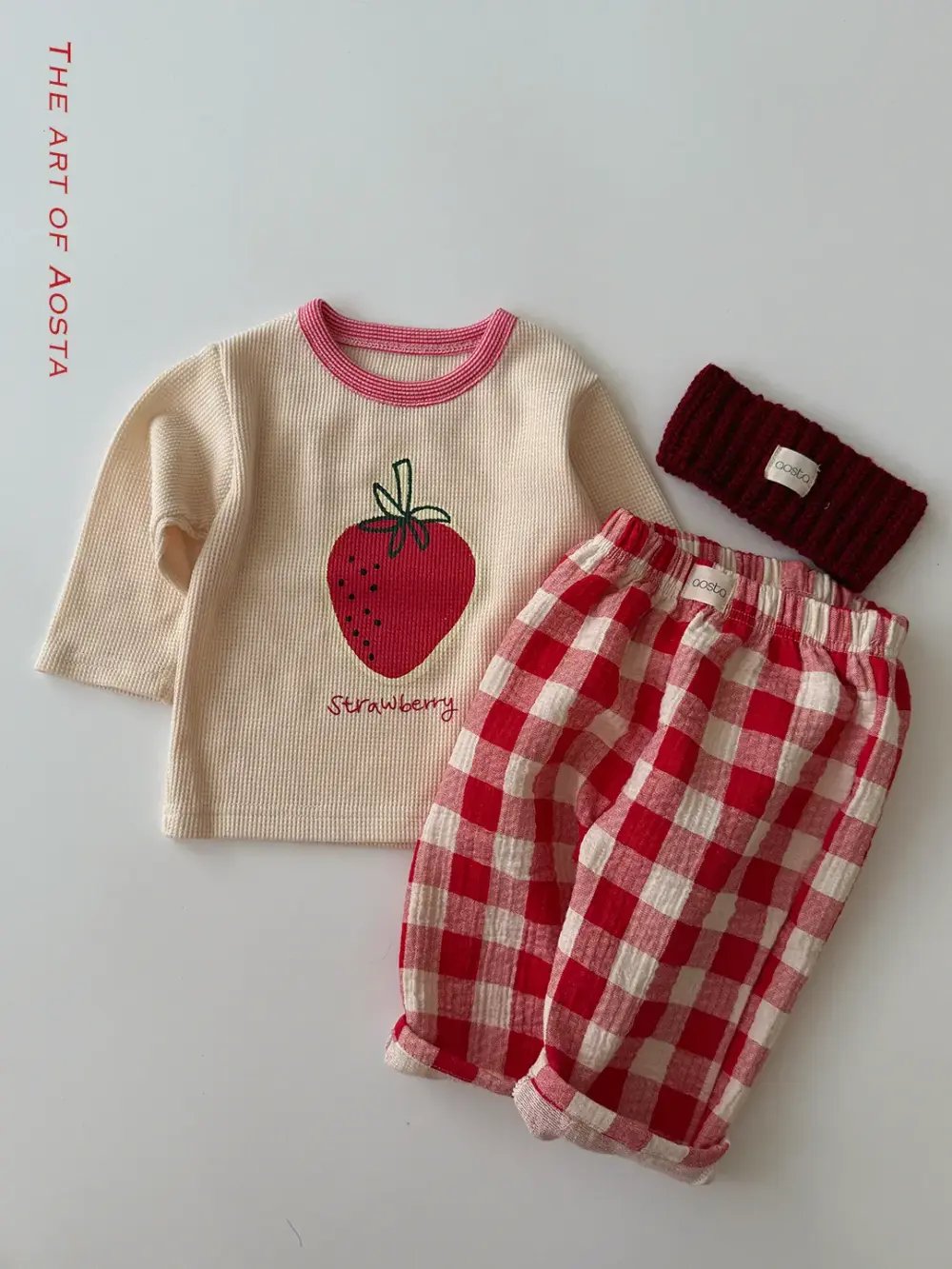 딸기티 레드 14 <b>Aosta上衣</b>Autumn 딸기티 60-115cm