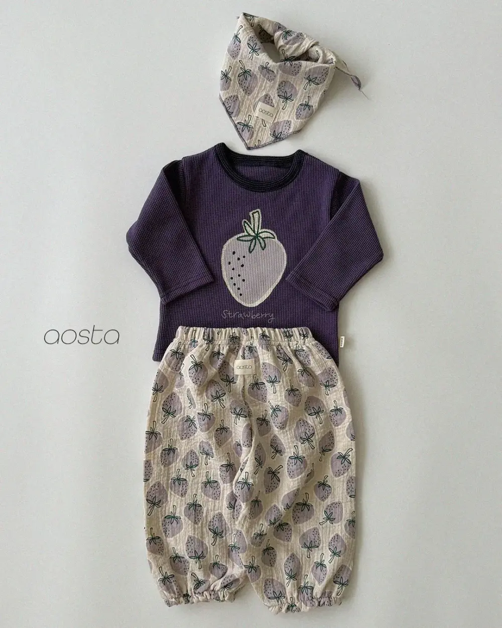 딸기팬츠 보라3 <b>Aosta褲子</b>Autumn 딸기팬츠 60-115cm
