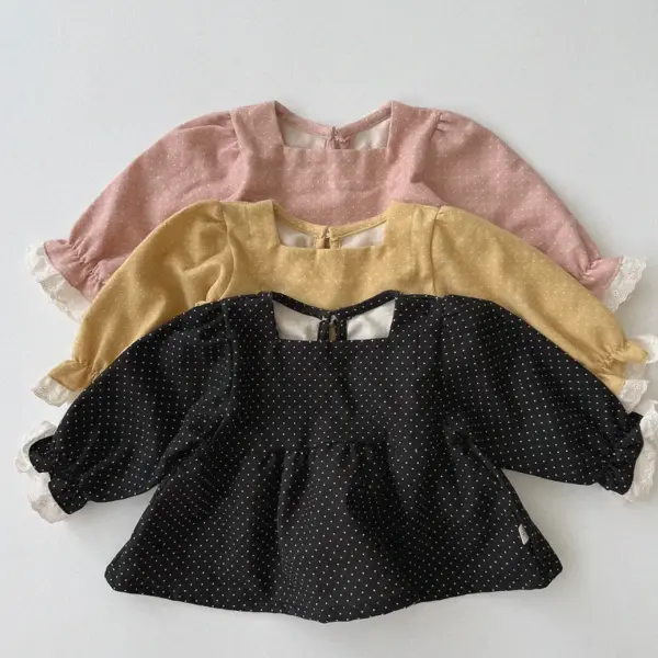 밀크도트블라우스2 <b>Aosta上衣</b>Autumn 밀크도트블라우스 60-115cm