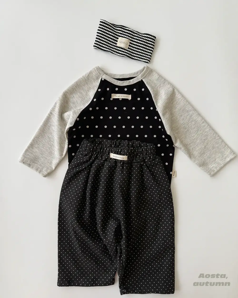 밀크도트팬츠 블랙7.1 <b>Aosta褲子</b>Autumn 밀크도트팬츠 60-115cm
