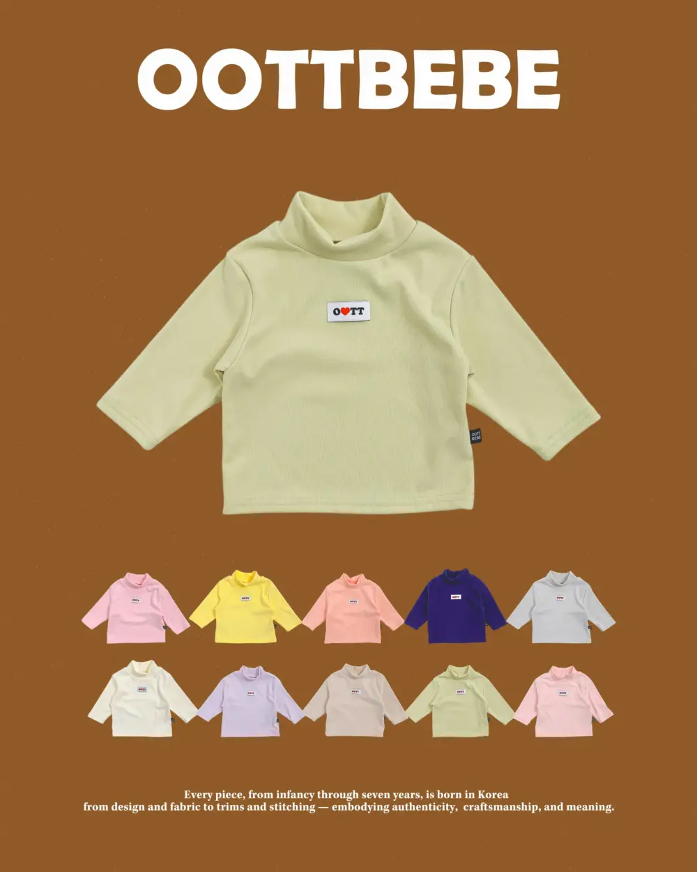 <b>OOTTBEBE上衣</b>Winter 말랑목폴라T 65-115cm