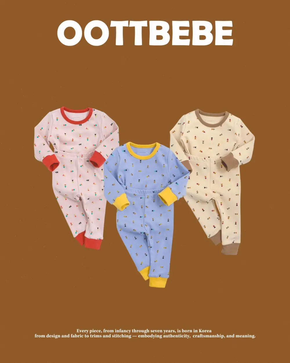 <b>OOTTBEBE套裝</b>Winter 세모네모실내복 65-115cm