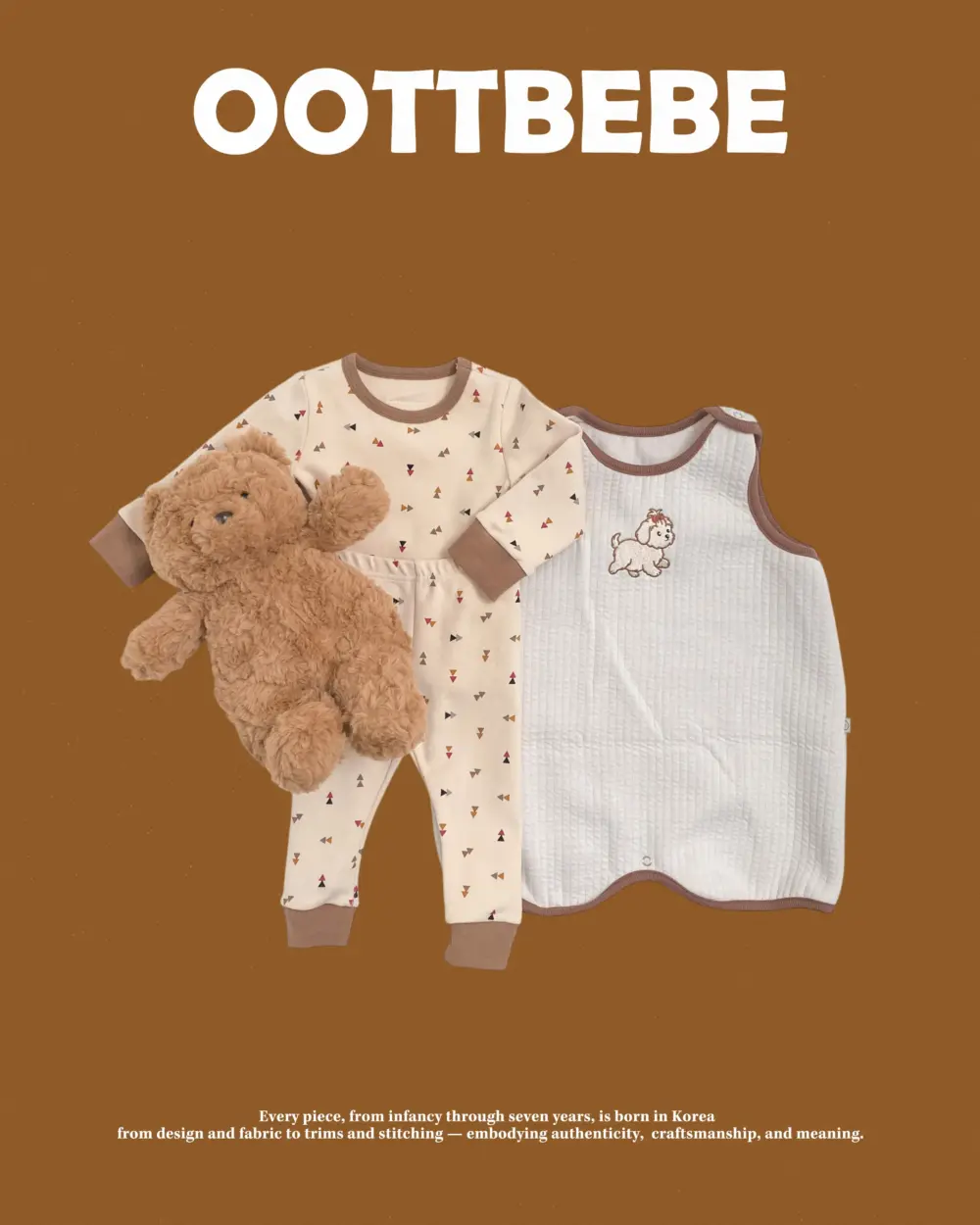 <b>OOTTBEBE套裝</b>Winter 세모네모실내복 65-115cm