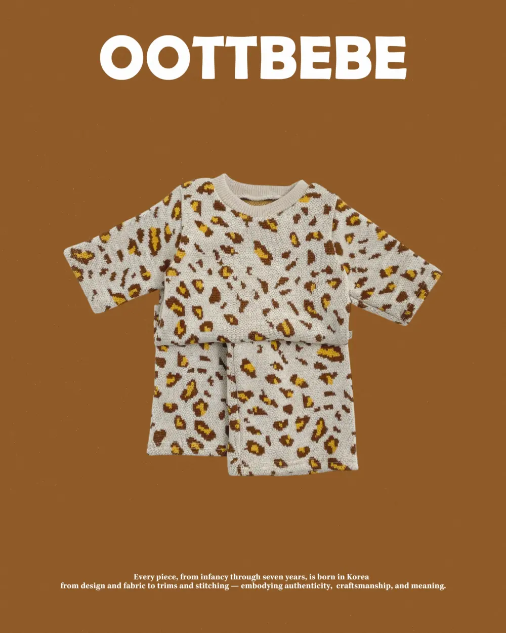 <b>OOTTBEBE套裝</b>Winter 호피니트셋업 65-115cm