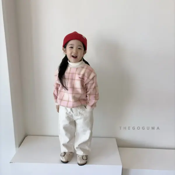 1 <b>THEGOGUMA 上衣</b>Winter 체크 퐁 MTM 85-142cm