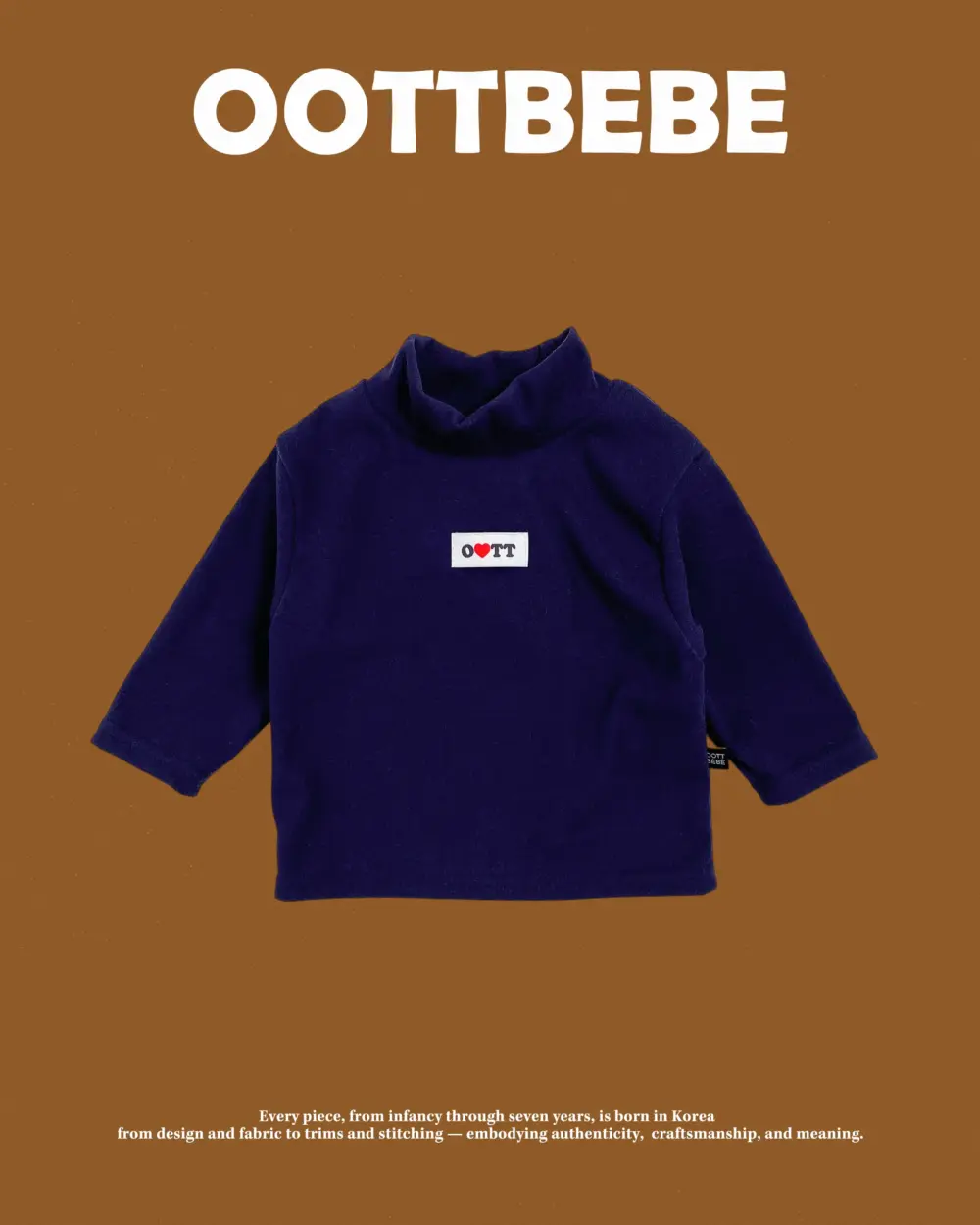 <b>OOTTBEBE上衣</b>Winter 말랑목폴라T 65-115cm