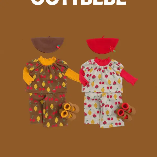 <b>OOTTBEBE套裝</b>Winter 체리퍼프니트셋업 65-115cm