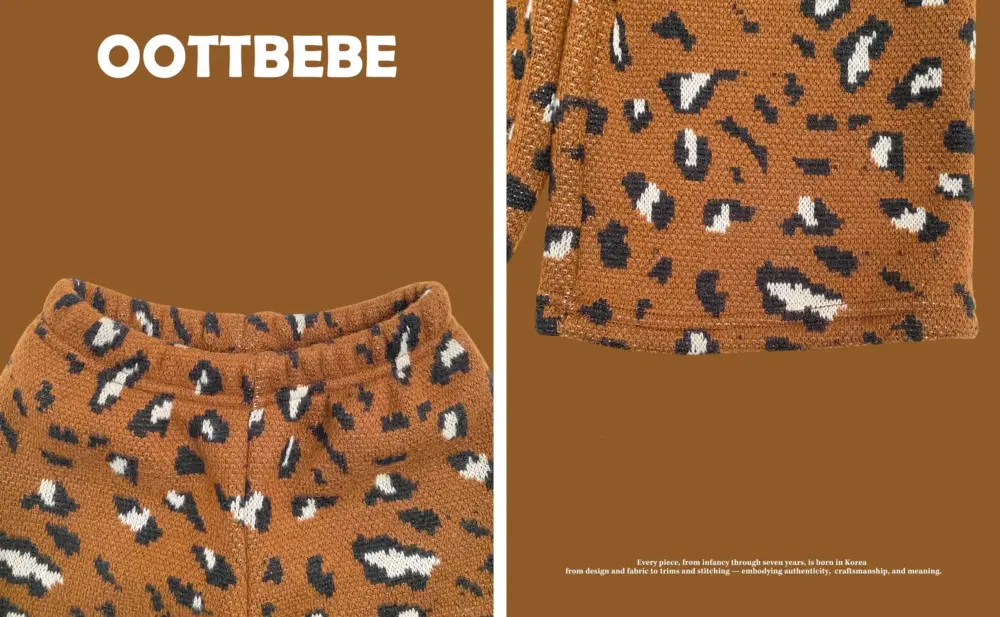 <b>OOTTBEBE套裝</b>Winter 호피니트셋업 65-115cm