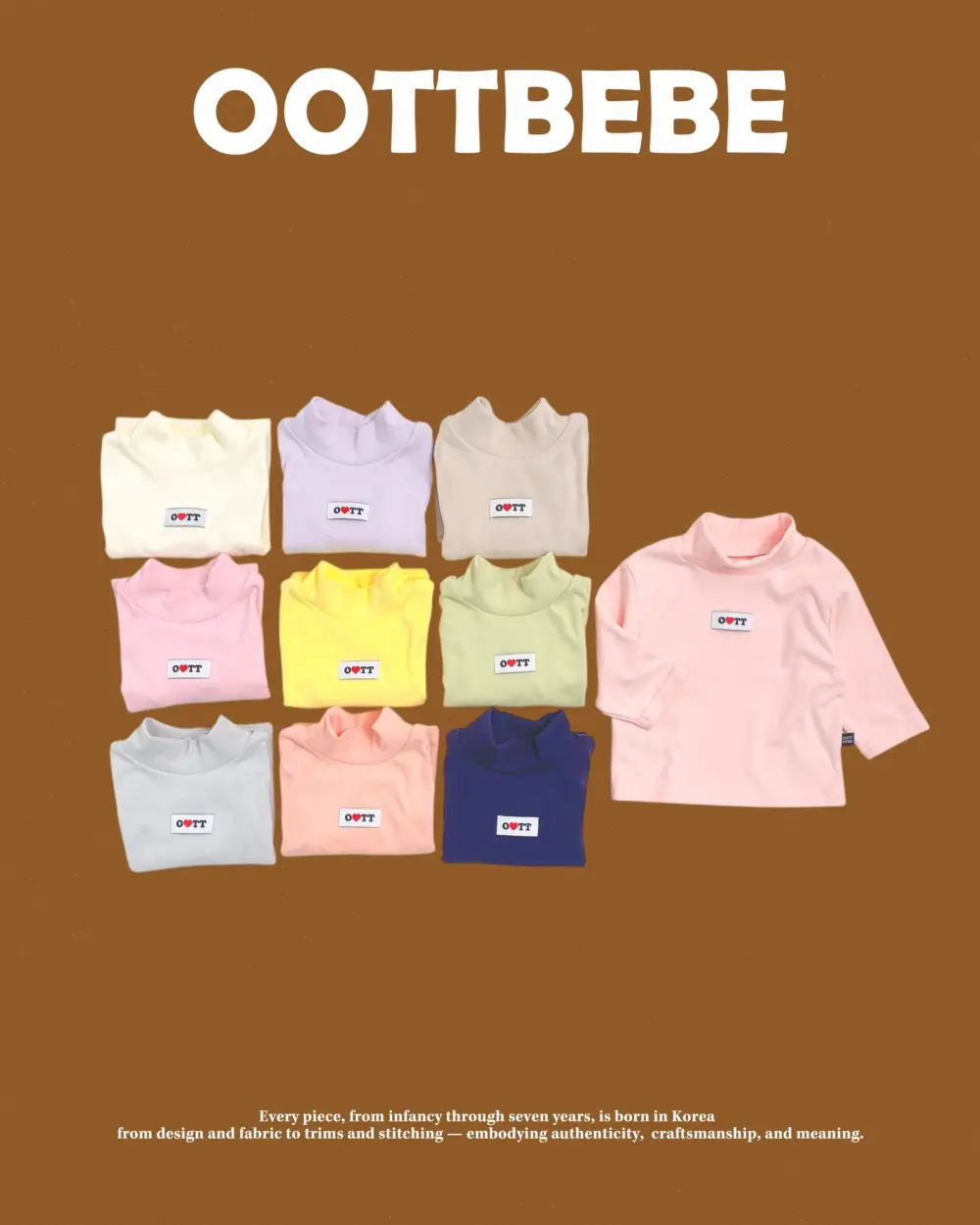 <b>OOTTBEBE上衣</b>Winter 말랑목폴라T 65-115cm