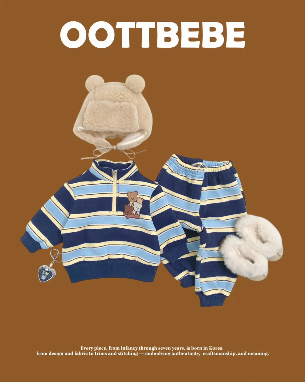 <b>OOTTBEBE套裝</b>Winter 곰돌이친구상하복 65-115cm