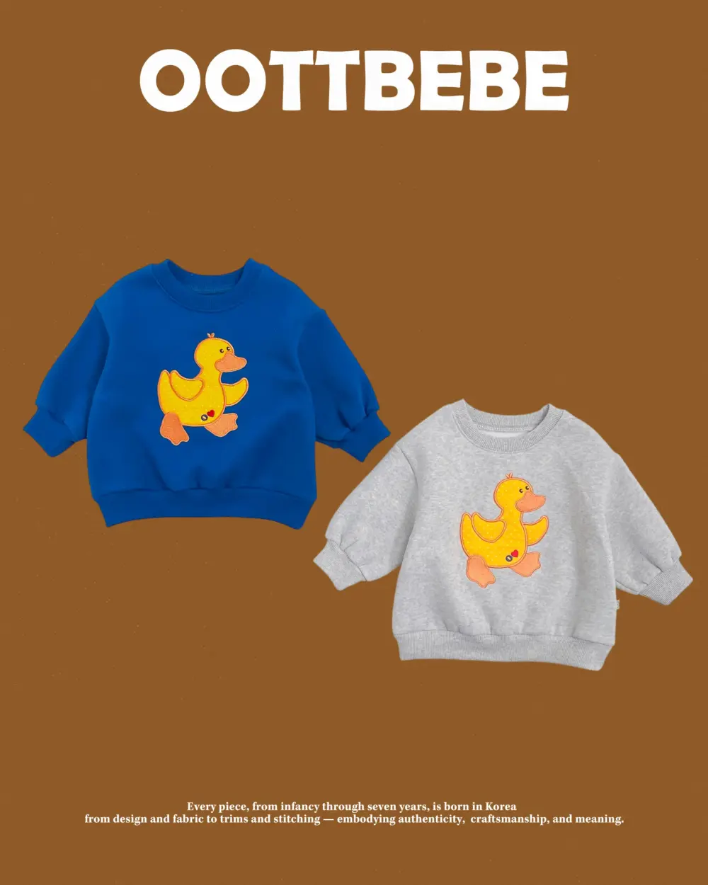 <b>OOTTBEBE上衣</b>Winter 오리맨투맨 65-115cm