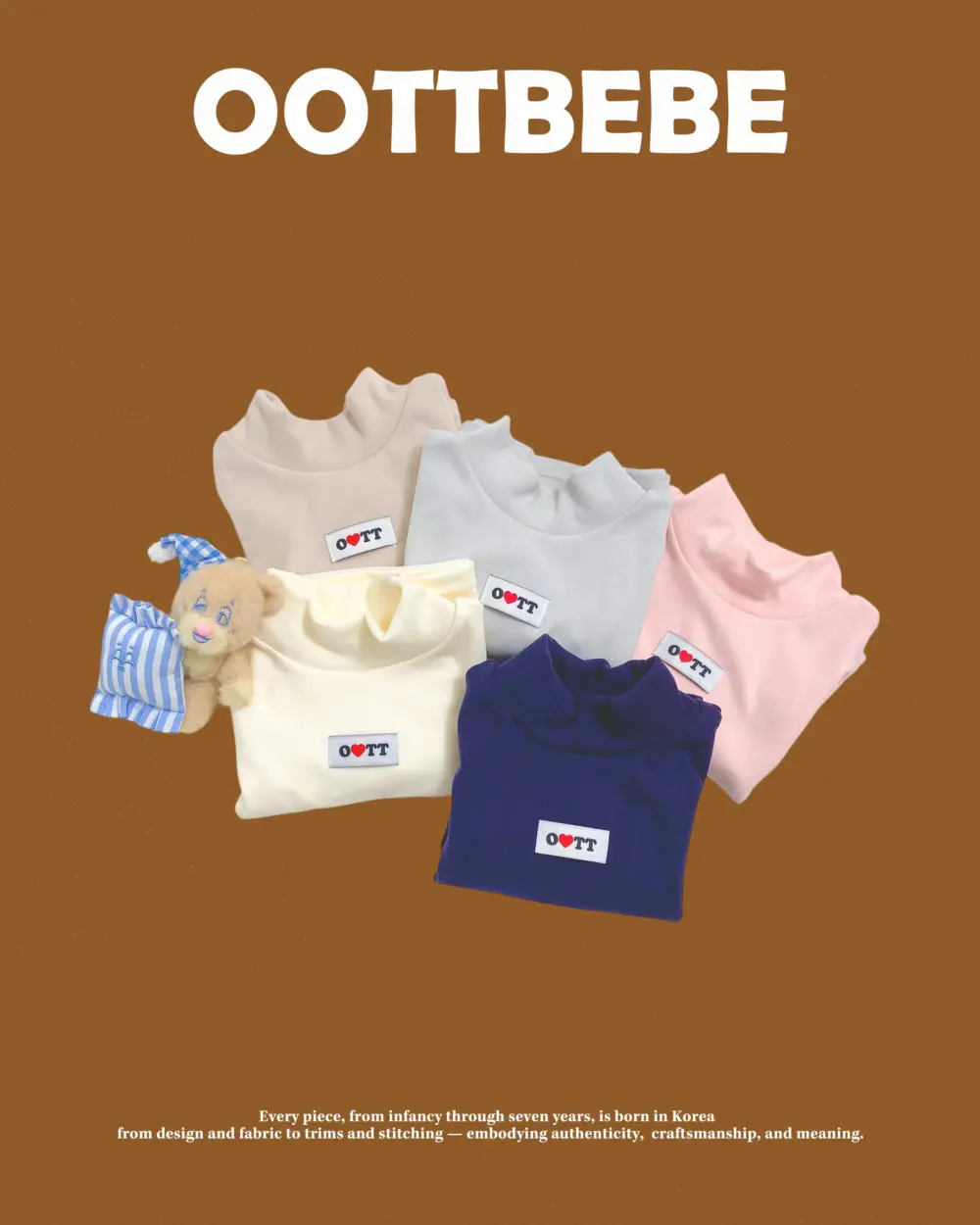 <b>OOTTBEBE上衣</b>Winter 말랑목폴라T 65-115cm
