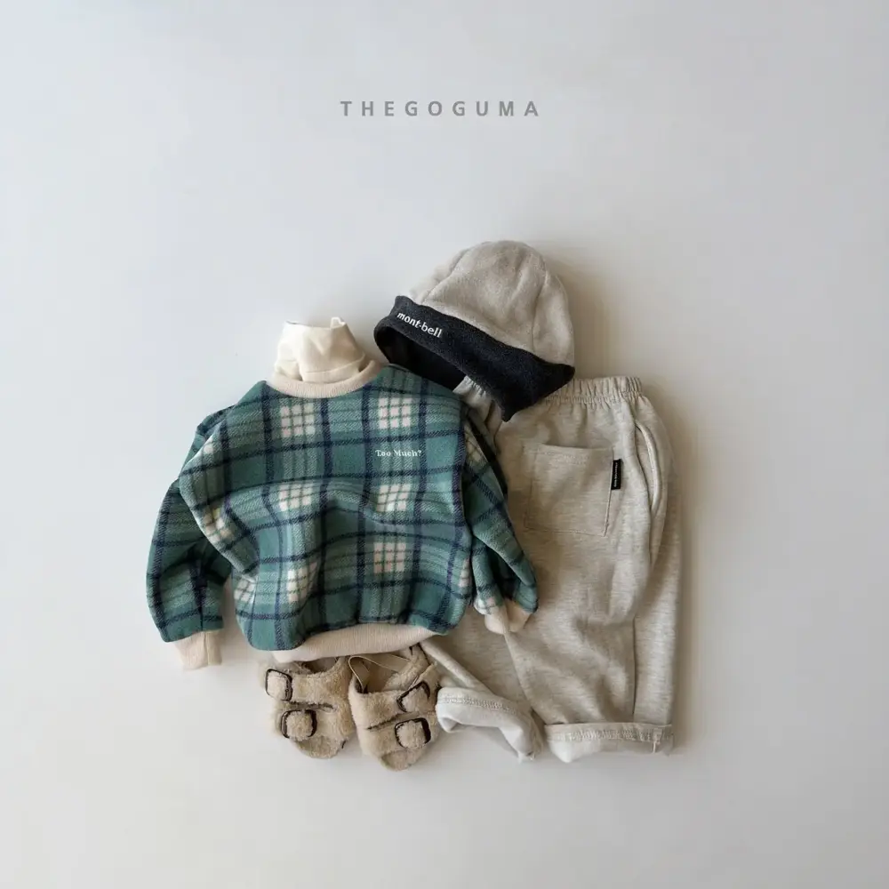 <b>THEGOGUMA 上衣</b>Winter 체크 퐁 MTM 85-142cm