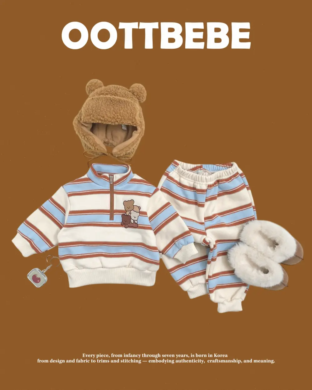 <b>OOTTBEBE套裝</b>Winter 곰돌이친구상하복 65-115cm
