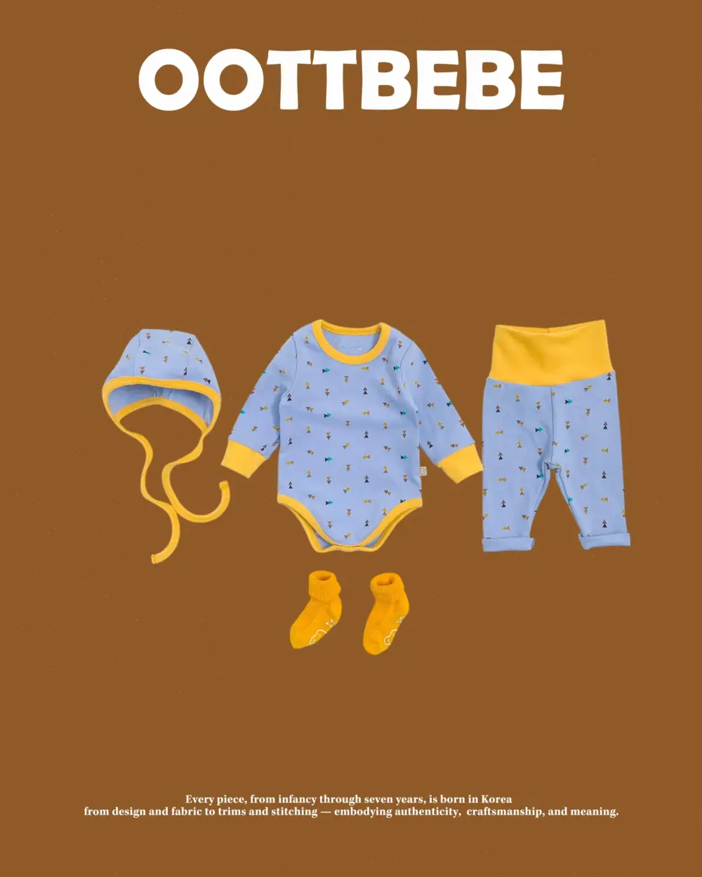 <b>｜BABY｜ OOTTBEBE套裝</b>Winter 세모네모슈트_보넷SET 50-75cm