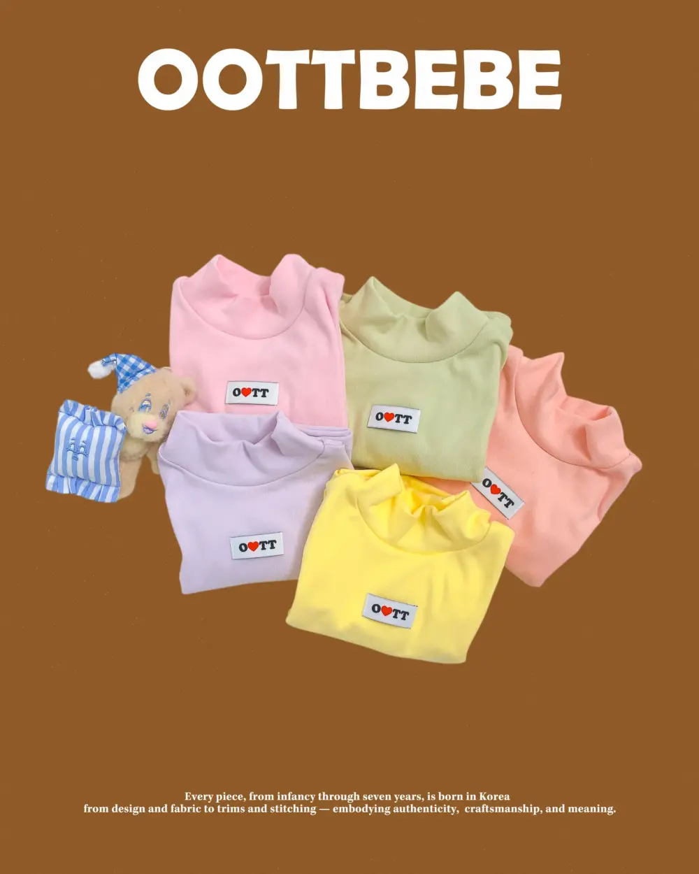 <b>OOTTBEBE上衣</b>Winter 말랑목폴라T 65-115cm