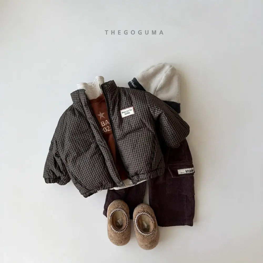 <b>THEGOGUMA 外套</b>Winter 체크 패딩점퍼 85-142cm