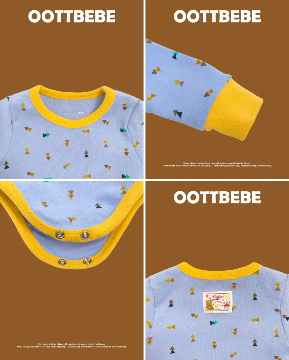 <b>｜BABY｜ OOTTBEBE套裝</b>Winter 세모네모슈트_보넷SET 50-75cm