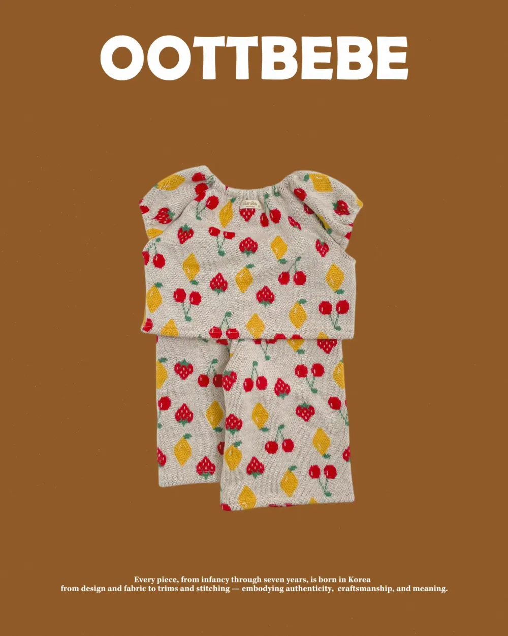 <b>OOTTBEBE套裝</b>Winter 체리퍼프니트셋업 65-115cm