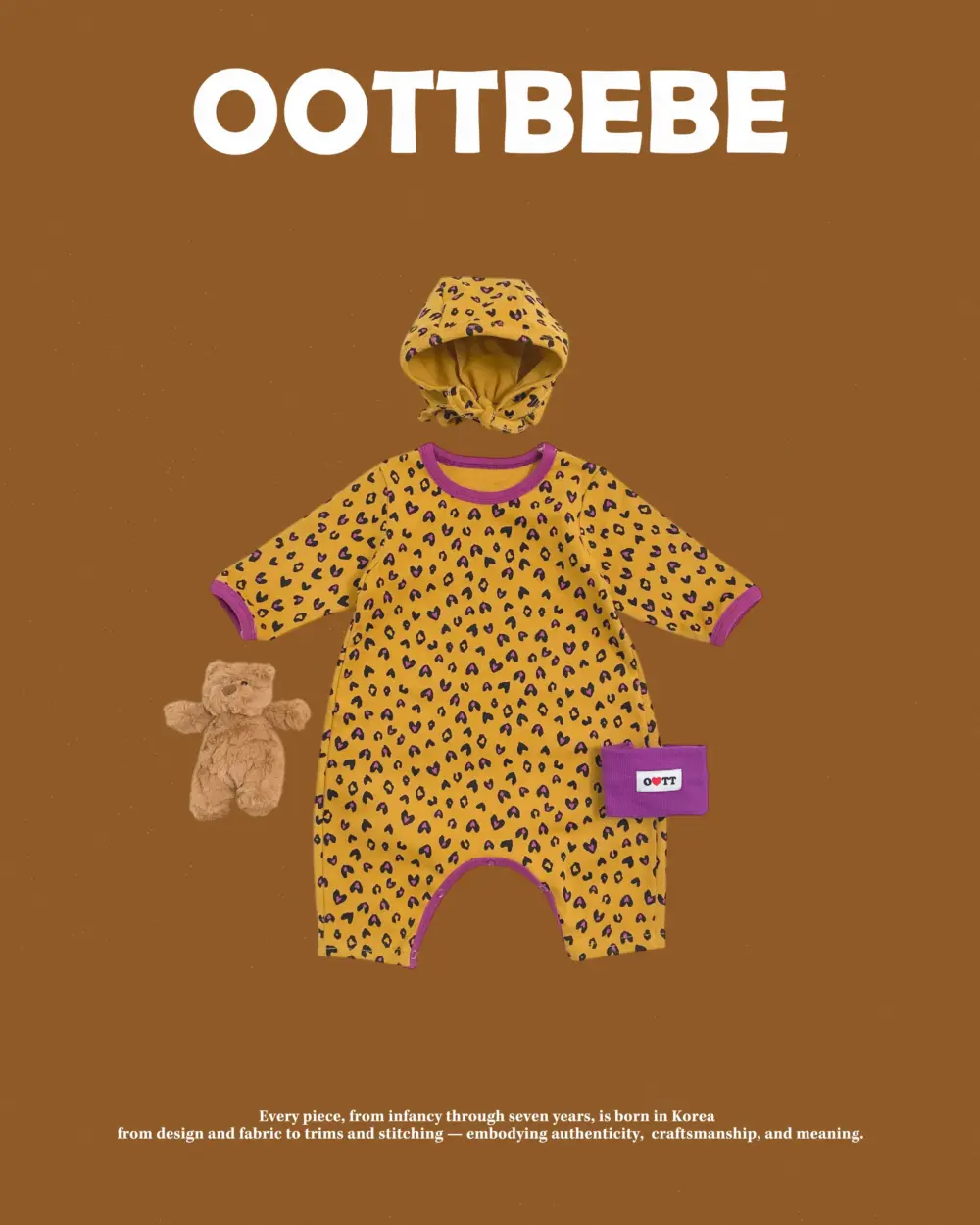 <b>｜BABY｜ OOTTBEBE套裝</b>Winter 하트호피전신슈트+보넷셋트 50-75cm