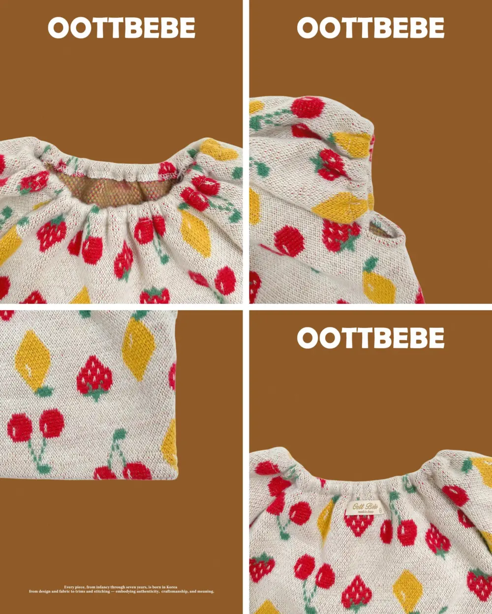 <b>OOTTBEBE套裝</b>Winter 체리퍼프니트셋업 65-115cm