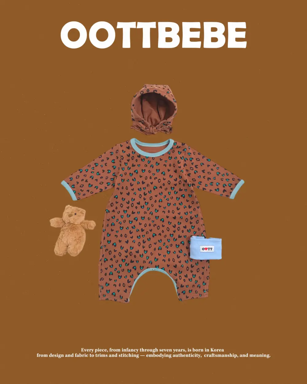 <b>｜BABY｜ OOTTBEBE套裝</b>Winter 하트호피전신슈트+보넷셋트 50-75cm