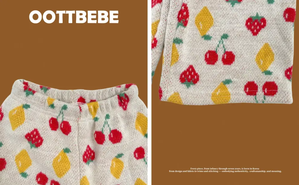 <b>OOTTBEBE套裝</b>Winter 체리퍼프니트셋업 65-115cm
