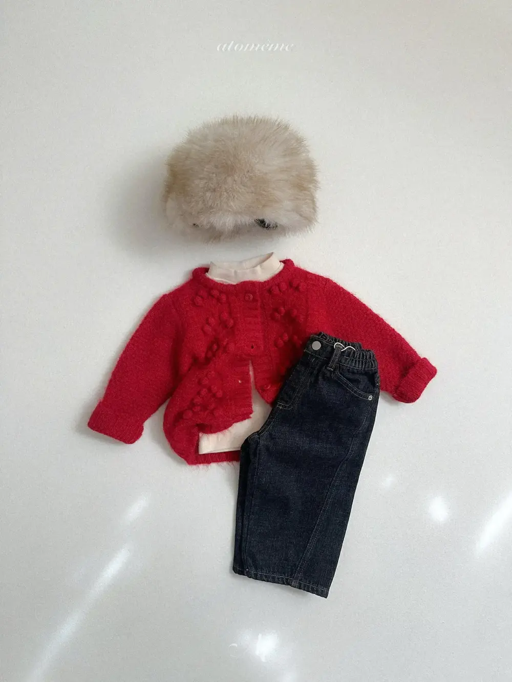 <b>Atomeme褲子</b>Winter  논페이드 롤업 데님 70-110cm