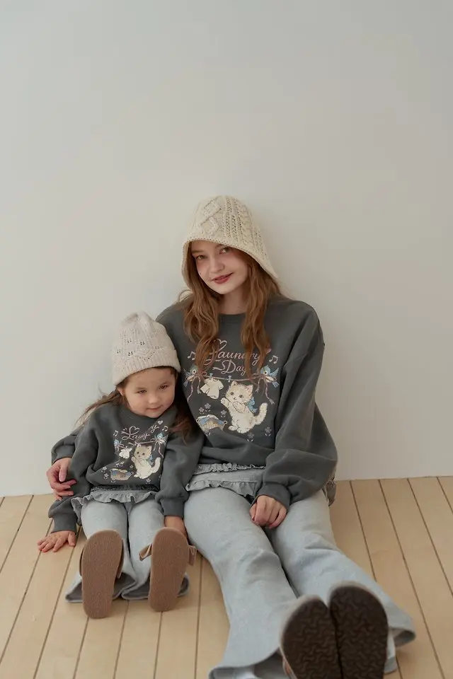 <b>momoann親子裝</b>Winter 피그캣맨투맨 90-140cm