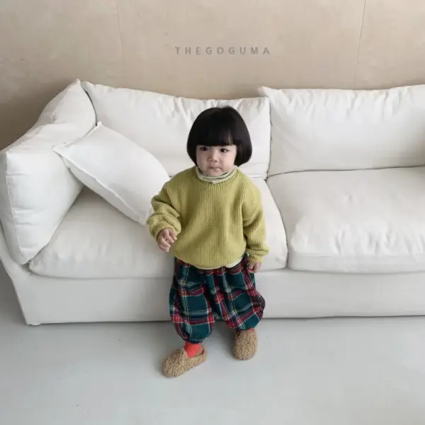 6 <b>THEGOGUMA 褲子</b>Winter 체크 벌룬조거PT 85-142cm