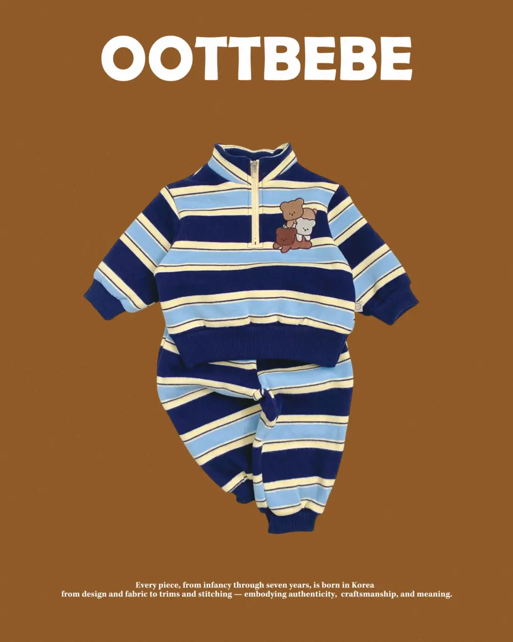<b>OOTTBEBE套裝</b>Winter 곰돌이친구상하복 65-115cm
