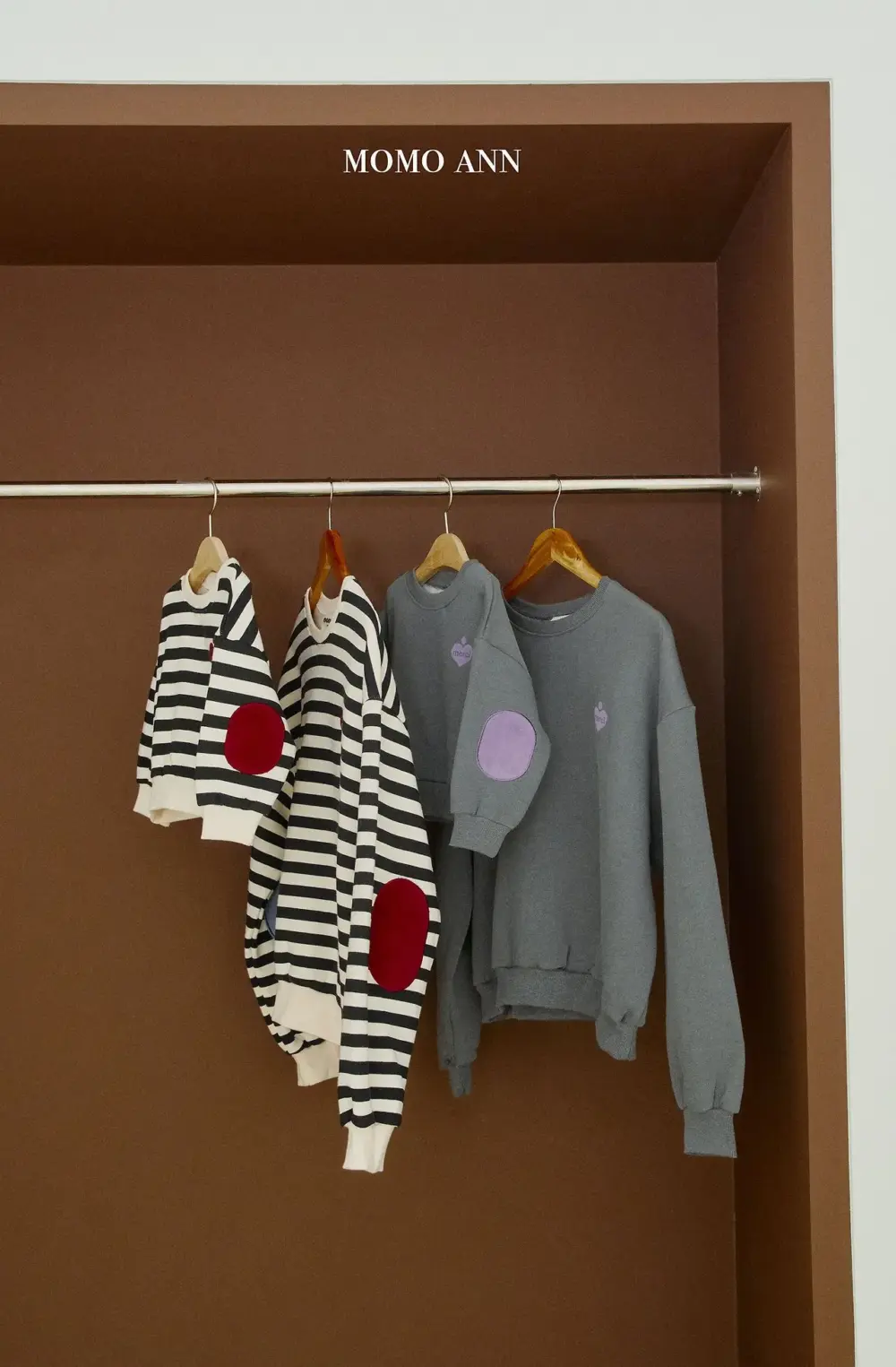 <b>momoann親子裝</b>Winter 패치맨투맨 90-140cm