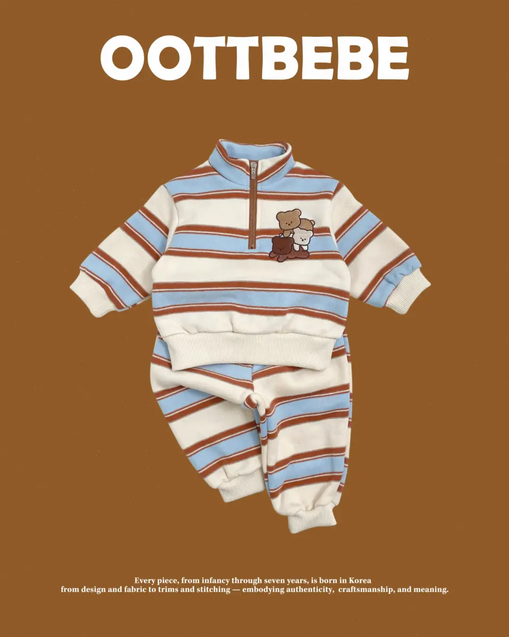 <b>OOTTBEBE套裝</b>Winter 곰돌이친구상하복 65-115cm