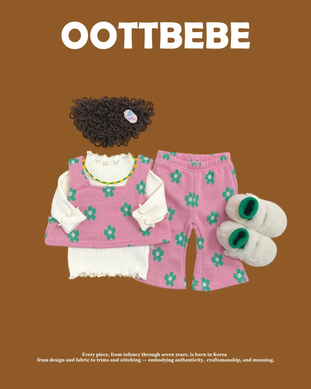<b>OOTTBEBE套裝</b>Winter 플라워니트셋업 65-115cm