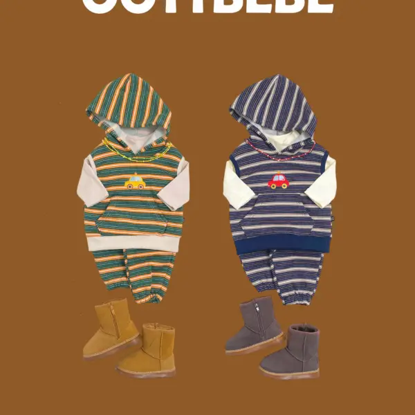 <b>OOTTBEBE套裝</b>Winter 꼬마자동차후드상하복 65-115cm