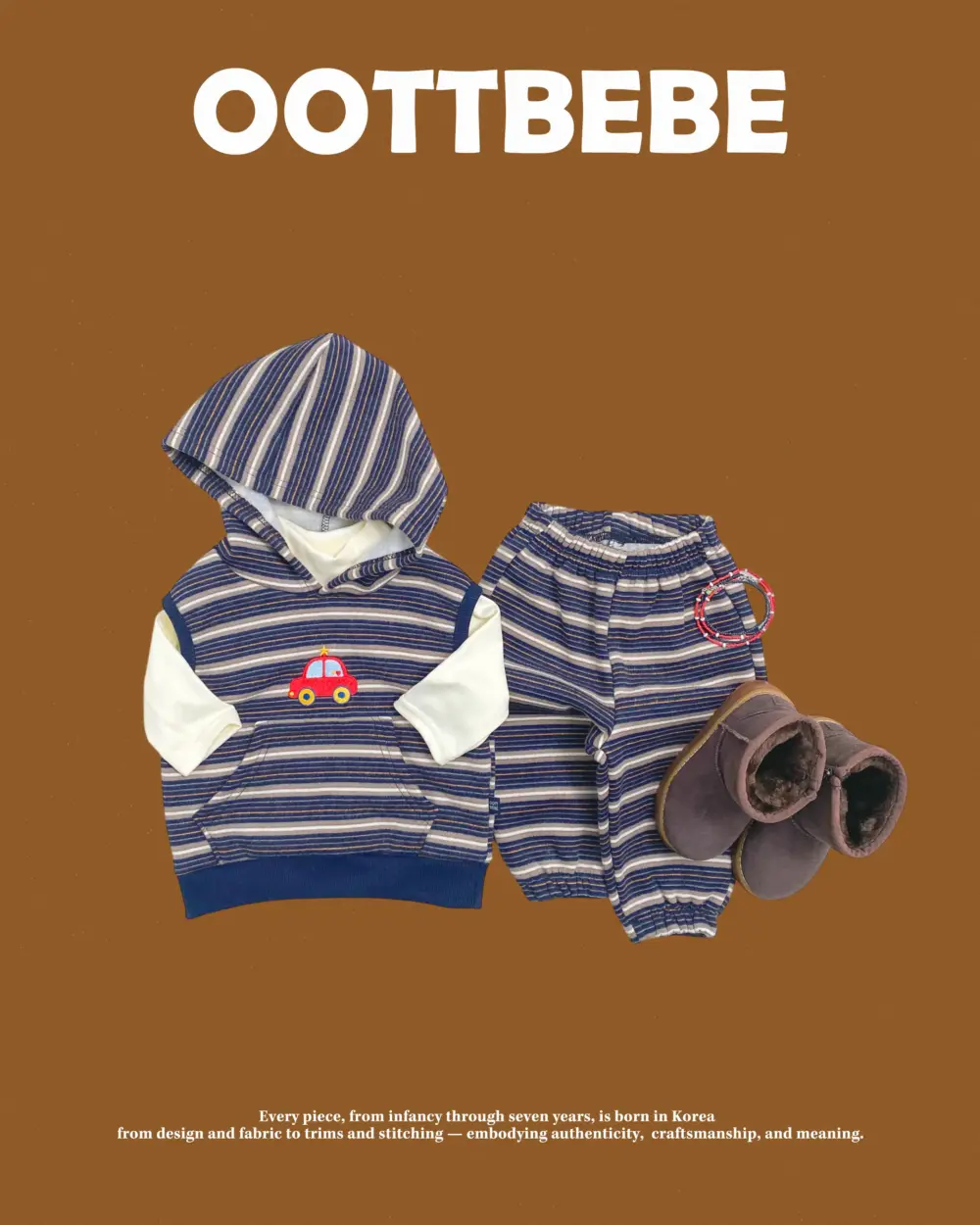 <b>OOTTBEBE套裝</b>Winter 꼬마자동차후드상하복 65-115cm